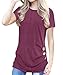 CEU Women's Short Sleeve Casual Tunic Buttons Decor Crew Neck T-Shirt