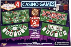 Forum Novelties Casino Games - 4 Casino Games - Las Vegas - Blackjack, Roulette, Poker & Craps