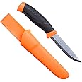 Morakniv Companion Black Fixed Tactical Knife with Sandvik Stainless Steel Stealth Blade and Plastic Sheath, 4.1-Inch