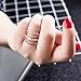 CRARINE Women Statement Promise Ring Pave Zirconia Fashion Knuckle Rings Eternity Ring Wedding Band Plated Rose Gold