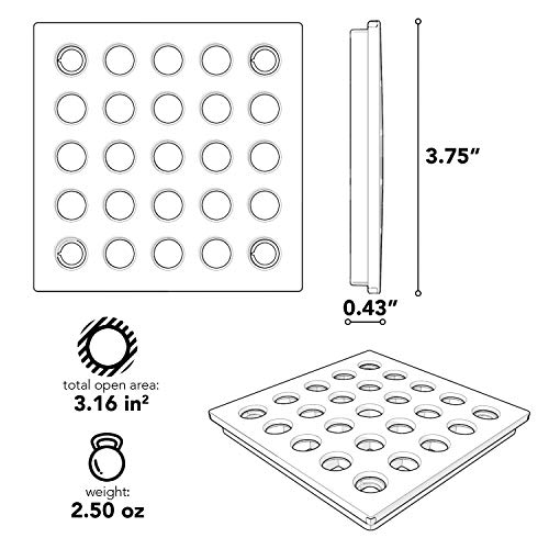Ebbe E4408 Square Shower Drain Grate, Brushed Bronze + Ebbe E4400 Drain Riser Black Bundle - Thumbnail 5