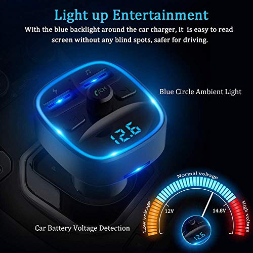 Bovon Bluetooth Fm Transmitter Auto Radio Adapter Bovon Bluetooth FM Transmitter for Car, Bluetooth Car Adapter MP3