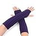 Flammi Women's Cable Knit Arm Warmers Fingerless Gloves Thumb Hole Gloves Mittens (Purple)