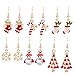 Paxuan Womens Girls Cute 6 Pairs Christmas Drop Dangle Earrings Jewelry Sets for Christmas Womens Girls Kids (6 Pairs)