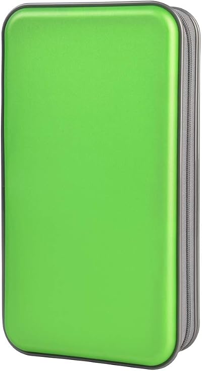 alavisxf xx CD Case 96 Capacity Green Portable Zipper DVD Holder