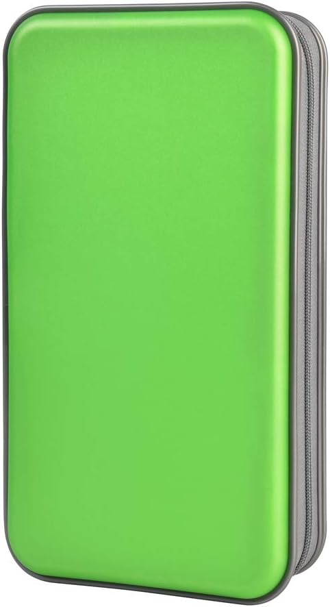 alavisxf xx CD Case 96 Capacity Green Portable Zipper DVD Holder