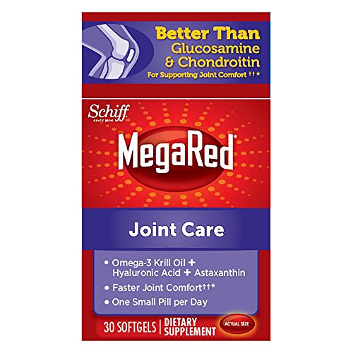 MegaRed Joint Care, 30 softgels -  Omega 3 Krill Oil, Hyaluronic Acid and Astaxanthin Supplement