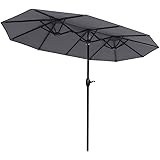 Amazon.de: Relaxdays Doppelsonnenschirm, ovaler Sonnenschirm für Garten