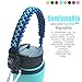 QeeLink Paracord Handle - Paracord Carrier Strap Cord with Safety Ring & Carabiner & Compass & Fire Starter & Whistle for Hydro Flask Nalgene CamelBak Wide Mouth Water Bottles
