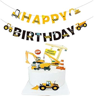 Construction Birthday Banner 2pack Construction Truck Birthday