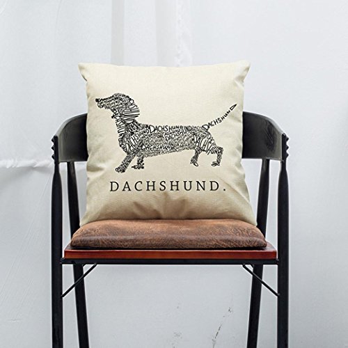 Usstore 1PC Decorative Pillowcases Vintage Dog Cotton Throw Pillow Cover Cafe Home Decoration for Living Sofas Beds Room (G)