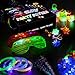 MIBOTE 67 PCS LED Light Up Toys Glow in the Dark Party Favors Party Supplies for Kids Adults with 40 Finger Lights, 10 Bumpy Rings, 5 Flashing Glasses, 4 Bracelets, 4 Hair Lights and 4 Light up Necklaces
