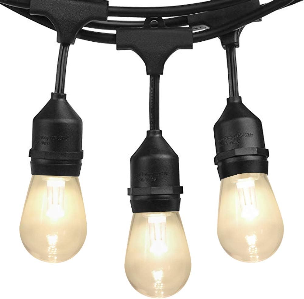 SUNTHIN 48ft LED Outdoor String Lights with 0.9W Shatterproof Bulbs for Patio String Lights,Backyard Lights,Porch Lights, Commercial Light String Outdoor Use: Home Improvement