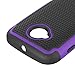Moto E (2nd Gen) Case, LK [Shock Absorption] Hybrid Dual Layer Armor Defender Protective Case Cover for Motorola Moto E (2nd Generation) (Purple)
