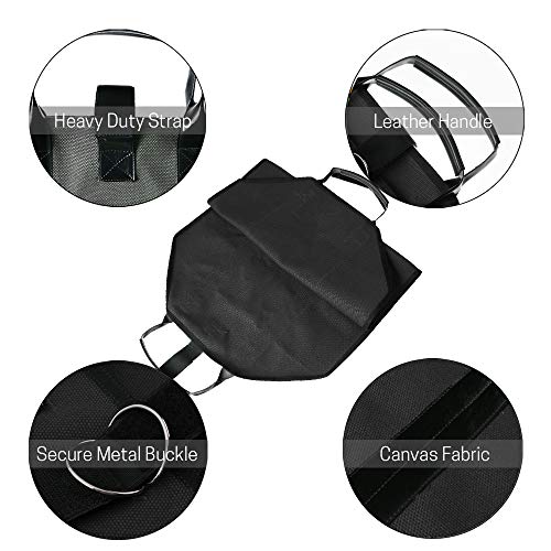 IKEPOD Canvas Firewood Log Carrier - Fire Wood Tote Bag Storage, Fireplace Wood Stove Accessories, Durable Large Holder for Camping, Design with Leather Handle