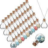 40 Pieces Mini Glass Bottle Jars Transparent Glass