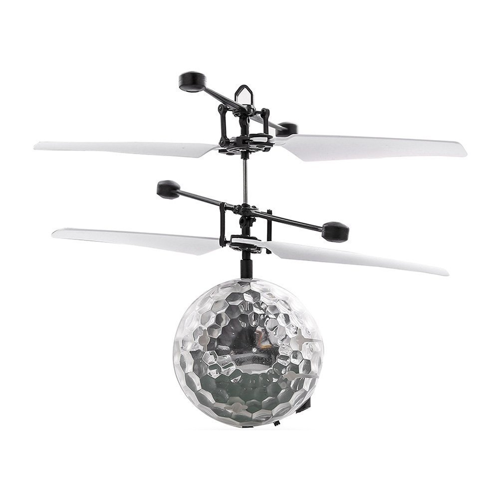 Waterfish Mini Flugzeug-Hubschruber RC fliegender Ball mit LED Leuchtung Kinder Fliegen RC Kugel-LED-Blitzen-Licht Flugzeug-Hubchrauber-Infrarot-Induktions-RC Spielzeug