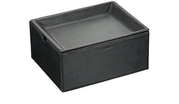 Leather Watch Box with Valet Tray Lid 