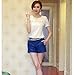 Toraway Blouses, Women Lace Summer Shirt V Neck Doll Chiffon Blouse Tops (XX-Large) White
