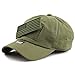 The Hat Depot Low Profile Tactical Operator with USA Flag Patch Buckle Cotton Cap (Olive)