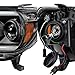 AKKON - For 12-15 Toyota Tacoma TRD Pickup Truck Black Bazel Dual Led DRL Projector Headlight Lamps