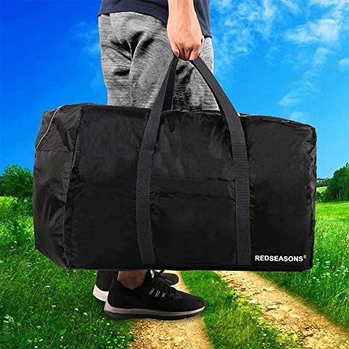 REDSEASONS Extra Large Duffle Bag Lightweight, 96L Travel Duffle Bag Foldable for Men Women, Black 4 REDSEASONS Extra Large Duffle Bag Lightweight, 96L Travel Duffle Bag Foldable for Men Women, Black