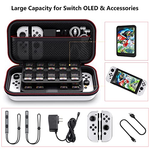 Switch OLED Accessories Bundle, 18 in 1 Accessories Kit Includes Switch Carrying Case
