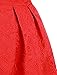 Allegra K Women's Elegant Jacquard Flare Pleated A Line Skirt XL Red