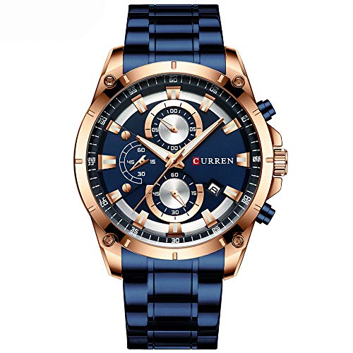 Curren - Reloj de cuarzo para hombre, multifunción, impermeable, multifunción, reloj de cuarzo