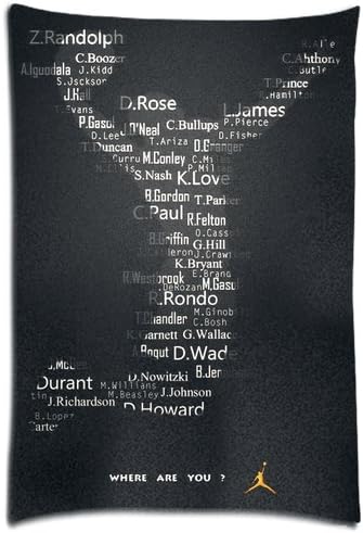 Atnee Unique Lettered Players¡¯ Name Design Michael-Jordan Logo Cotton And Polyester Rectangle Zippered Pillowcases Case 16 by 24 Inch
