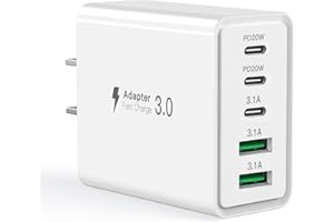 USB C Charger Block,50W 5-Port USB C Wall Charger PD+QC,USB Wall Plug Multiport Type C Power Adapter Brick Fast Charging Bloc
