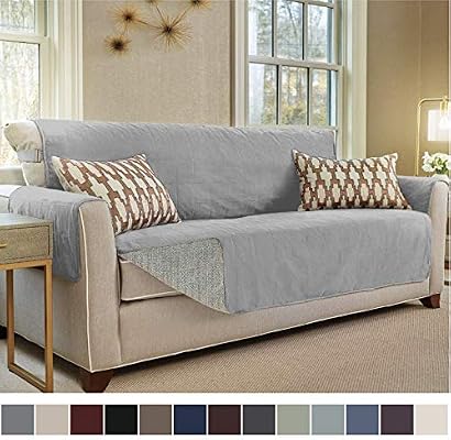 Gorilla Grip Original Slip Resistant Sofa Slipcover Protector Seat Width Up To 70 Suede Like Patent Pending 2 Straps Hook Couch Cover For Kids Dogs Pets Sofa Charcoal Buy Online At Best Price In