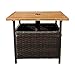 SunLife Patio Umbrella Base Stand, Outdoor Side Table with Umbrella 1.5 inches Hole PE Resin Wicker