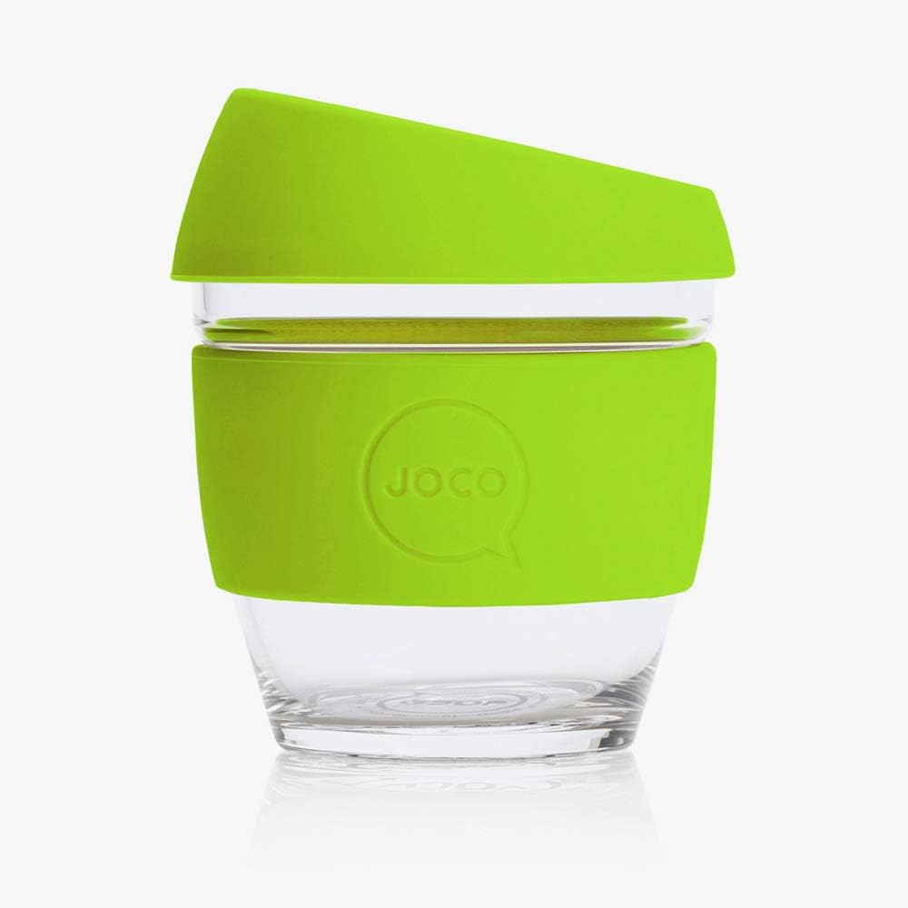 JOCO 8oz Glass Reusable Coffee Cup (Lime)