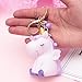2 Pcs Different Styles Unicorn Keychain Rainbow Key Ring for Party Supplies, Squeaky Toys Game Prizes and Unicorn Themed Party