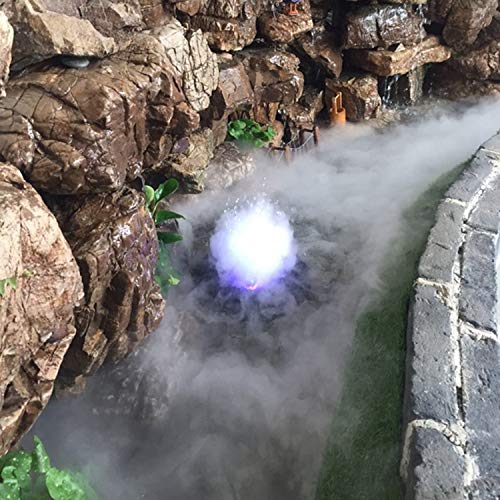 OTTFF Changing Color 12 LED Mist Maker Fog Machine Pond Fogger Air Humidifier, Aluminum Body for Aquarium Fish Pool Water Fountain Rockery Decoration