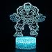 LED Superhero 3D Optical Illusion Smart 7 Colors Night Light Table Lamp with USB Power Cable (The Hulk)