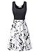 KIRA Women's Scoop-Neck Floral Sleeveless Short Fit-and-Flare Dress, 6500-1, Small