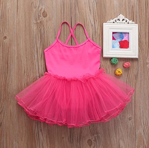 1-7 Years Old Girls,Yamally_9R Toddler Girls Ballet Dress Leotard Dance Skirt Gymnastics Strap Dancewear Clothes (24M, Hot Pink)