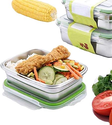 Bento Box Steel Stainless Steel Bento Lunch Box Portable Leakproof Safe Food Container (350ML)