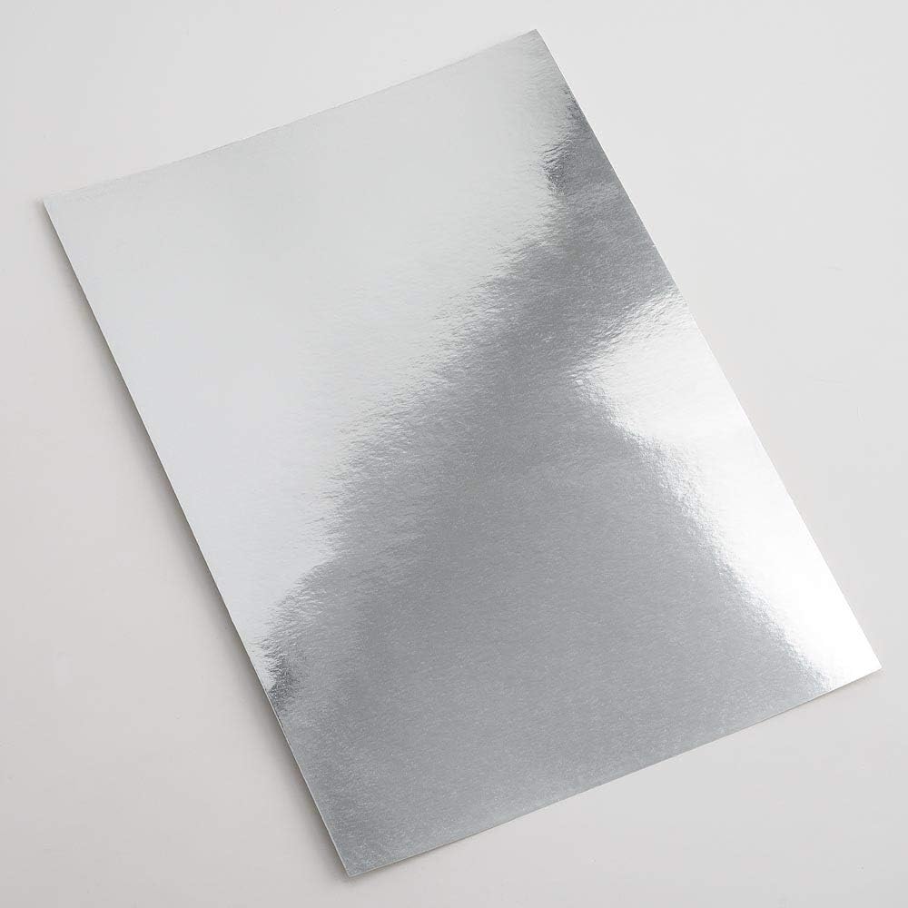 Italian Options Mirror Cardstock Paper 250gsm A4 Silver 10 Sheets