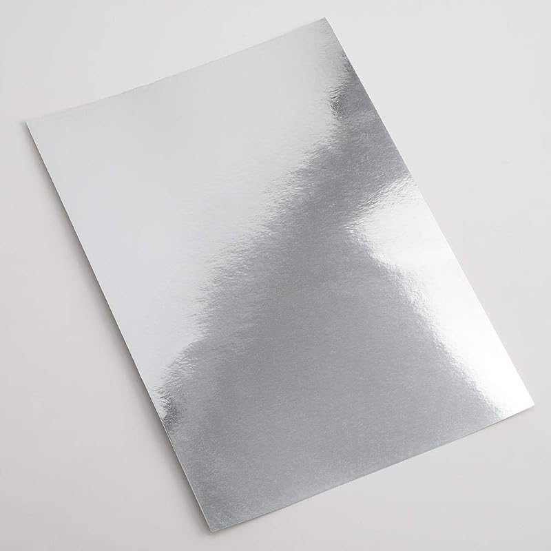 Italian Options Mirror Cardstock Paper 250gsm A4 Silver 10 Sheets