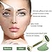 Jade Roller and Gua Sha Tool Set, Natural Real Jade Roller for Face, Beauty Jade Facial Roller Massage Tool for Rejuvenate Skin, Anti-wrinkle & Anti Aging & No Squeaks, Green