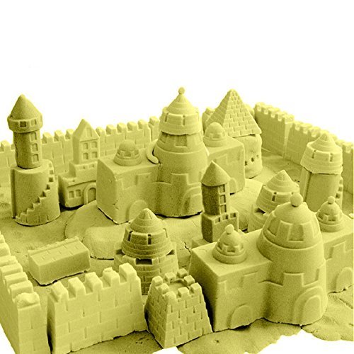 Kidsco Play & Craft Sand With Molds – 6 Assorted Colors Castle Molds 1 pack of magic play Moving sand - For Kids Boys, Girls, Beach Fun, Sensory Toy, Gift, Prize, Summer, Outdoor Creative Craft