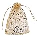 Lost Ocean 100pcs Champagne Eyelash Organza Drawstring Pouches Jewelry Party Wedding Favor Gift Bags