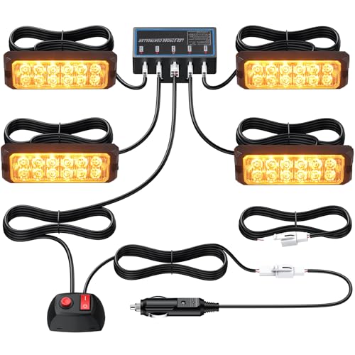 51f7pJRsqPL Justech 12Led Warnlicht Frontblitzer Stroboskoplicht Warnleuchte 12V 24V Wasserdicht Ip68 Notfall Warnung Beacon Blinklichter Blitzmodul Notfall Licht Achtung Für Emergency, Kfz, Lkw