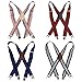 Bundle Monster 4pc Various Design X-Back Adjustable Clip Unisex Suspender