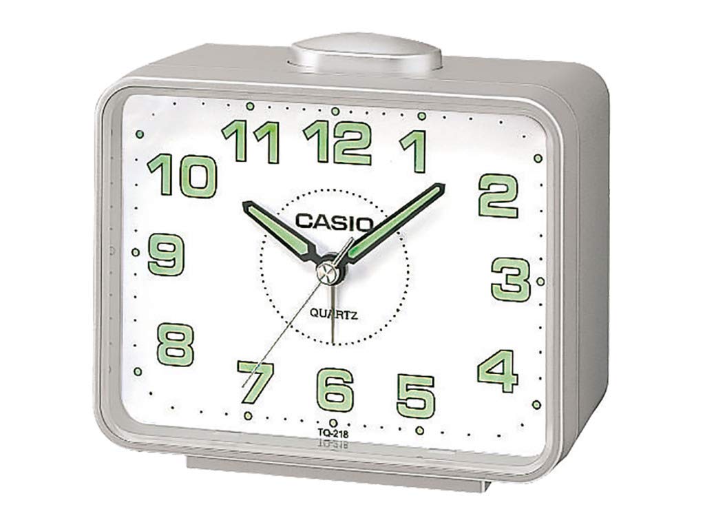 Casio Collection Wake Up Timer Analog Alarm Clock-TQ-218-8EF, Grey