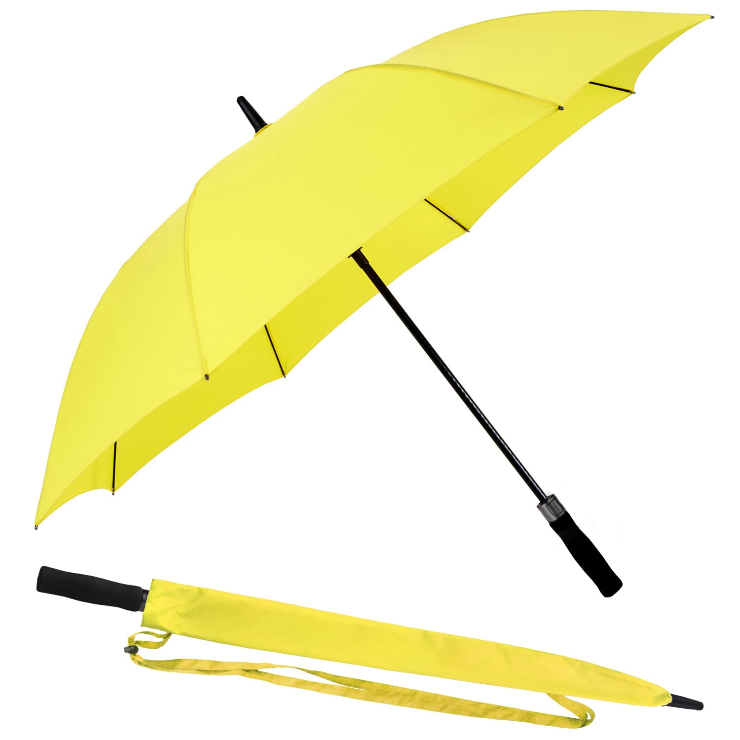 RUMBRELLA Golf Umbrella Large Windproof Umbrellas Auto Open 55IN, Bright Yellow