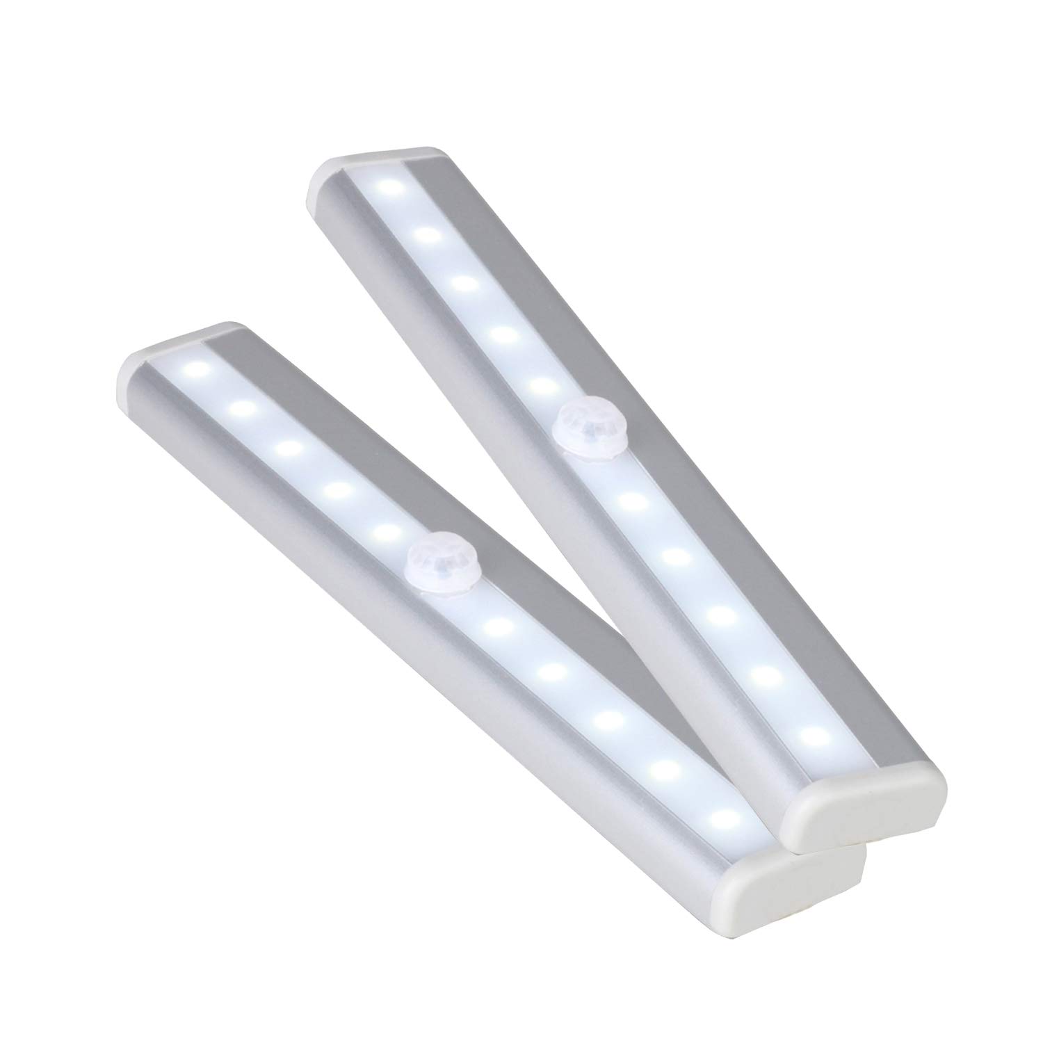 Trimming Shop PIR Motion Sensor LED Light Battery Operated Portable Under Cabinet Lights with Magnetic Strip Kitchen, Wardrobe, Drawer, Night Lights (2pcs)